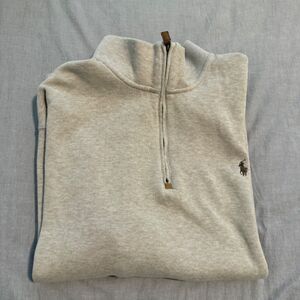 Polo Ralph Lauren Sweater Mens 2XB Beige Tan Knit 1/4 Zip Sweater